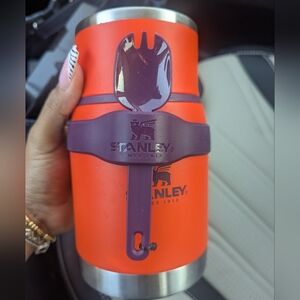 Stanley Vibrant Orange Thermos with Purple Utensil
